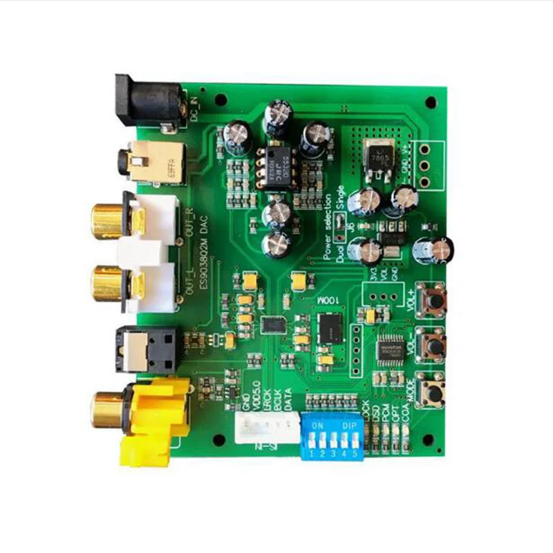 DC 9-15 в ES9038Q2M ies DSD DOP коаксиальный волокно SPDIF цифровой аудио DAC декодер плата 44,1 k-192 k DSD64 32 бит 384k DSD128 DSD256