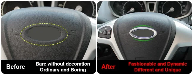 CITALL Руль Центр блестка украшения кольцо Крышка марка для Ford Focus 2 3 Fiesta Mondeo Ecosport Kuga Escape
