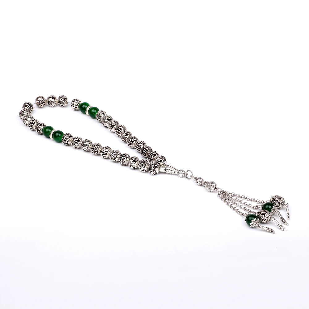 Магазин Tasbih Новое поступление DIY 1 шт Роскошные серебряные бусы мусульманский