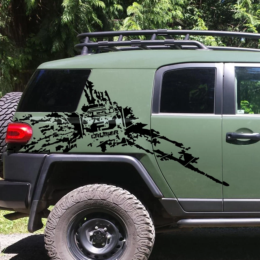 Car Sticker 2 Pcs Rear Trunk Tank Styling Mud Graphic Vinyl Accessories Custom Fit For TOYOTA FJ CRUISER 2018 | Автомобили и