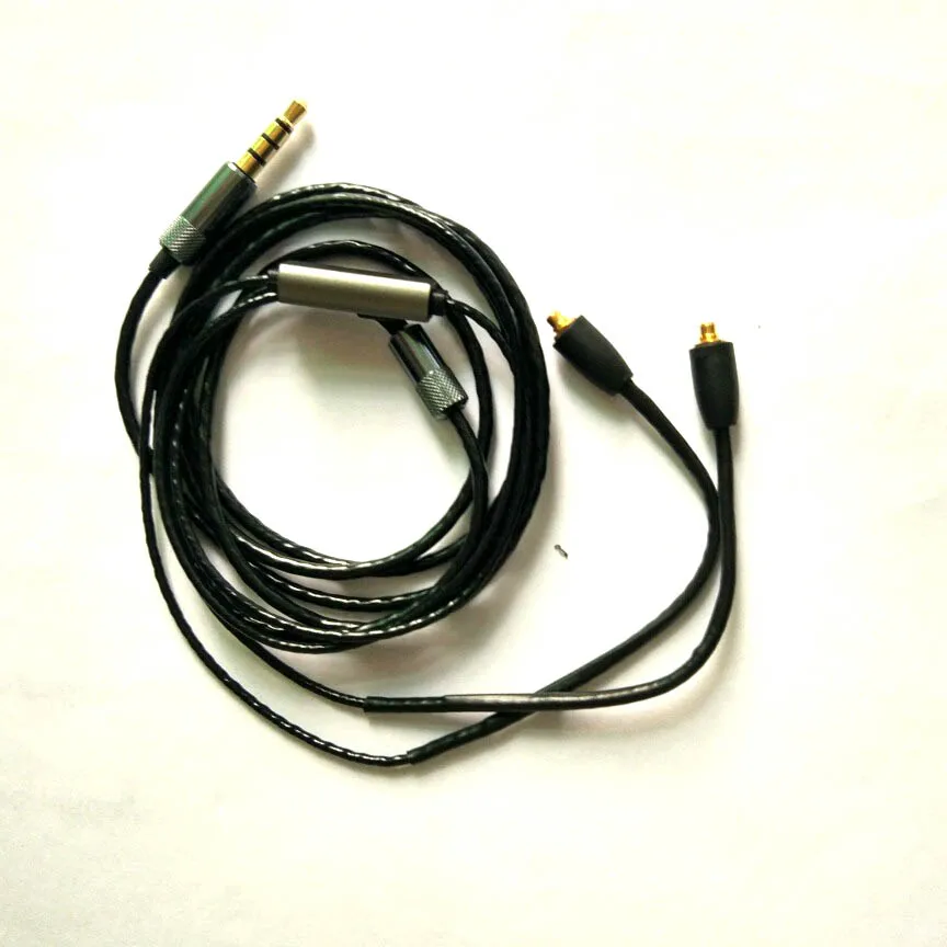 MMCX кабели для Shure SE535 SE215 SE846 Sennheiser ie8 ie80 Twist наушники кабель HiFi наушники провода для iphone xiaomi samsung - Цвет: For SE535 with mic