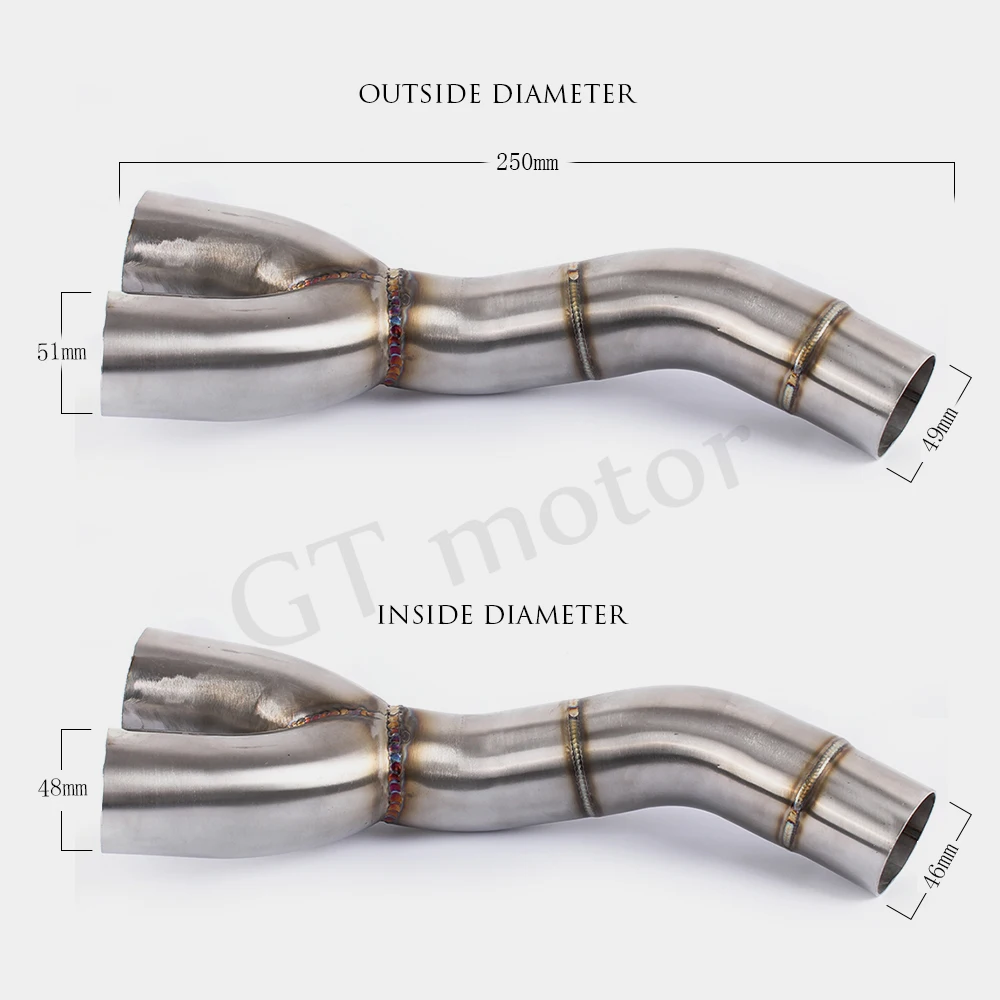 GT мотор-Бесплатная доставка средняя выхлопная труба мотоцикла для DUCATI скремблер