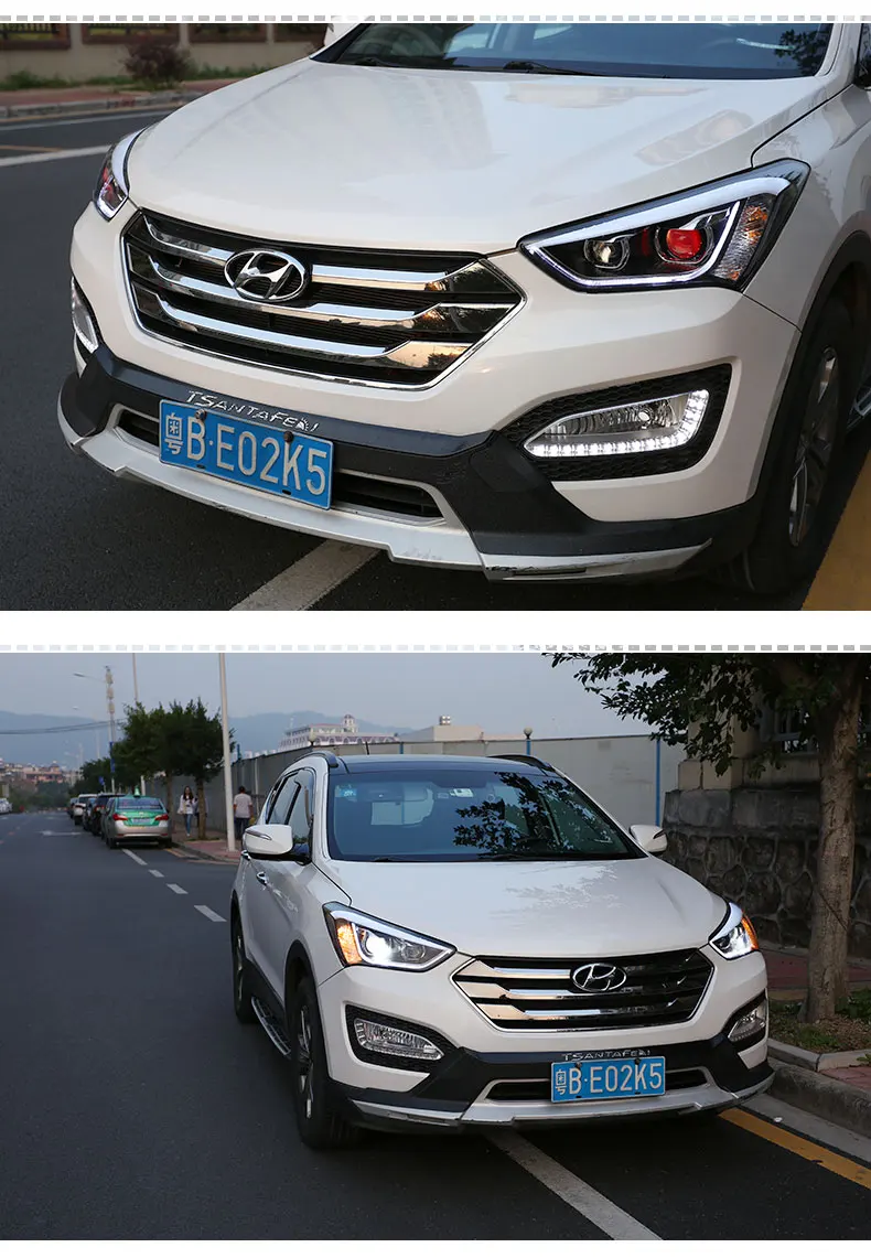 KOWELL автомобильный Стайлинг для hyundai IX45 13-15 светодиодный фонарь SantaFe фары DRL Объектив двойной луч H7 HID Ксеноновые би ксеноновые линзы