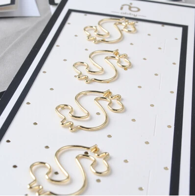 4pcs in a set Зажим Гальванизированный золото/розовый контактный для хранения школы w48 w08 лук скрепки для бумаги металлические закладки - Цвет: 4pcs in a set