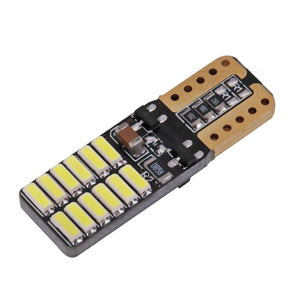 Автомобильная светодиодная лампа 1 шт. Canbus Free T10 24smd 4014 для позиции номерного знака