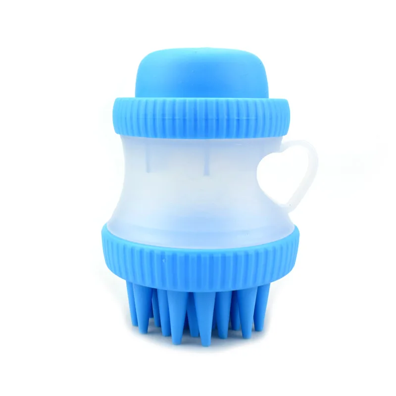Sky Blue Мойка для домашнего животного, щетка для собак, кошек, мойка для щенков, мягкие силиконовые щетинки, быстрая щетка для чистки со встроенным шампунем - Цвет: Sky Blue