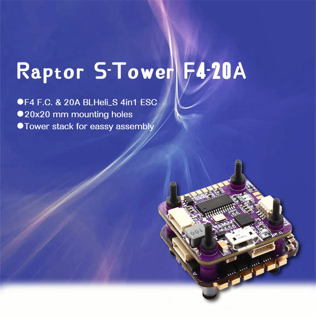 Flycolor Raptor S-tower Flytower F4 Контроллер полета Встроенный Osd 20a 4в1 Дрон ESC Аксессуары Rc