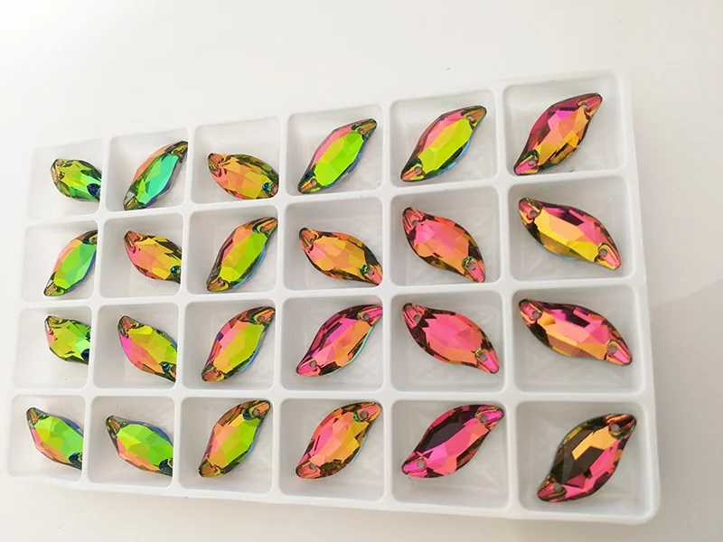 YANRUO 3254 Алмазный лист Хрустальный вилловый Средний пришивной бриллиантовый фон