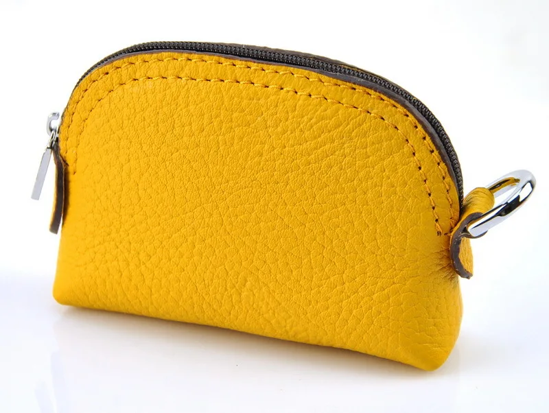 Yellow Для женщин из натуральной кожи кошелек для монет кошелек сумка чехол на молнии Мода Деньги милый стильный аксессуар леди Повседневное - Цвет: Yellow