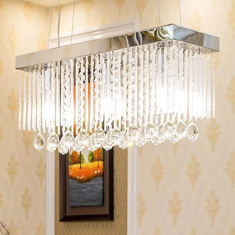 Прямоугольная хрустальная люстра светодиодный ресторанный светильник