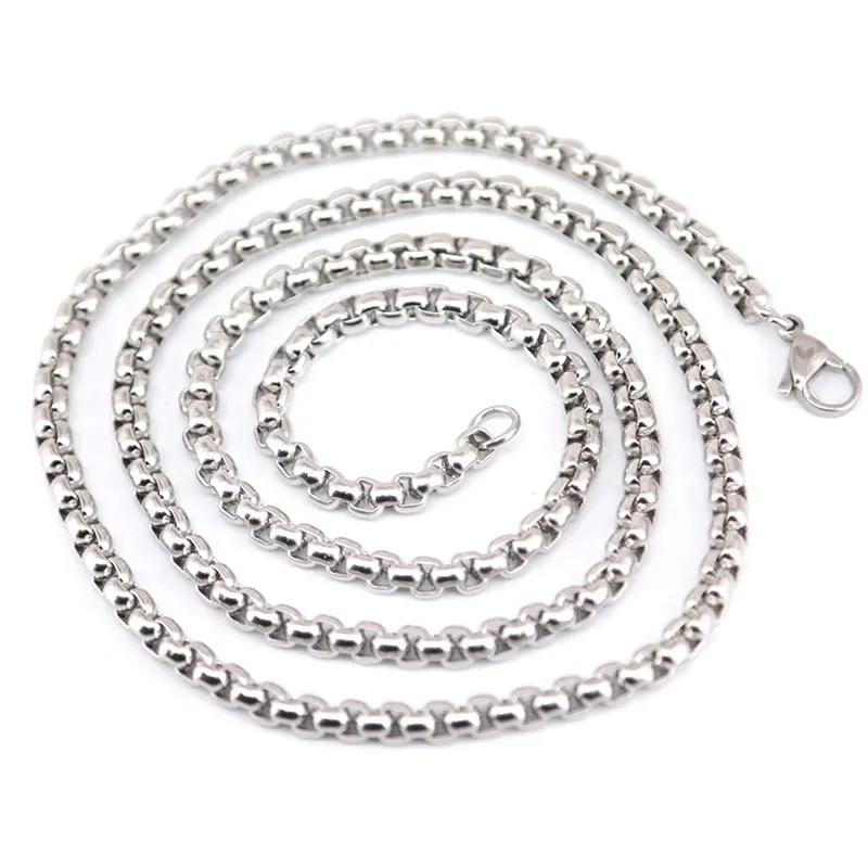 

2mm 3mm 4mm 5mm 5.6mm 6.6mm Stainless Steel box Necklace Chain For women men locket pendant