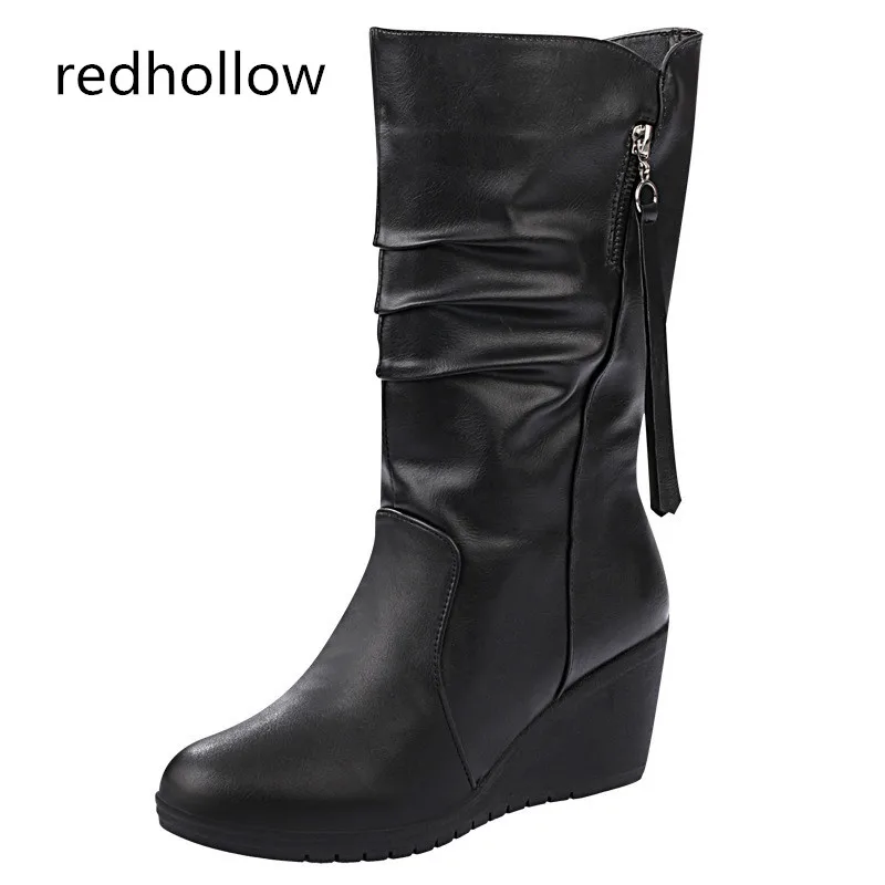 2019 г. Новые осенне зимние женские ботинки модные однотонные из искусственной