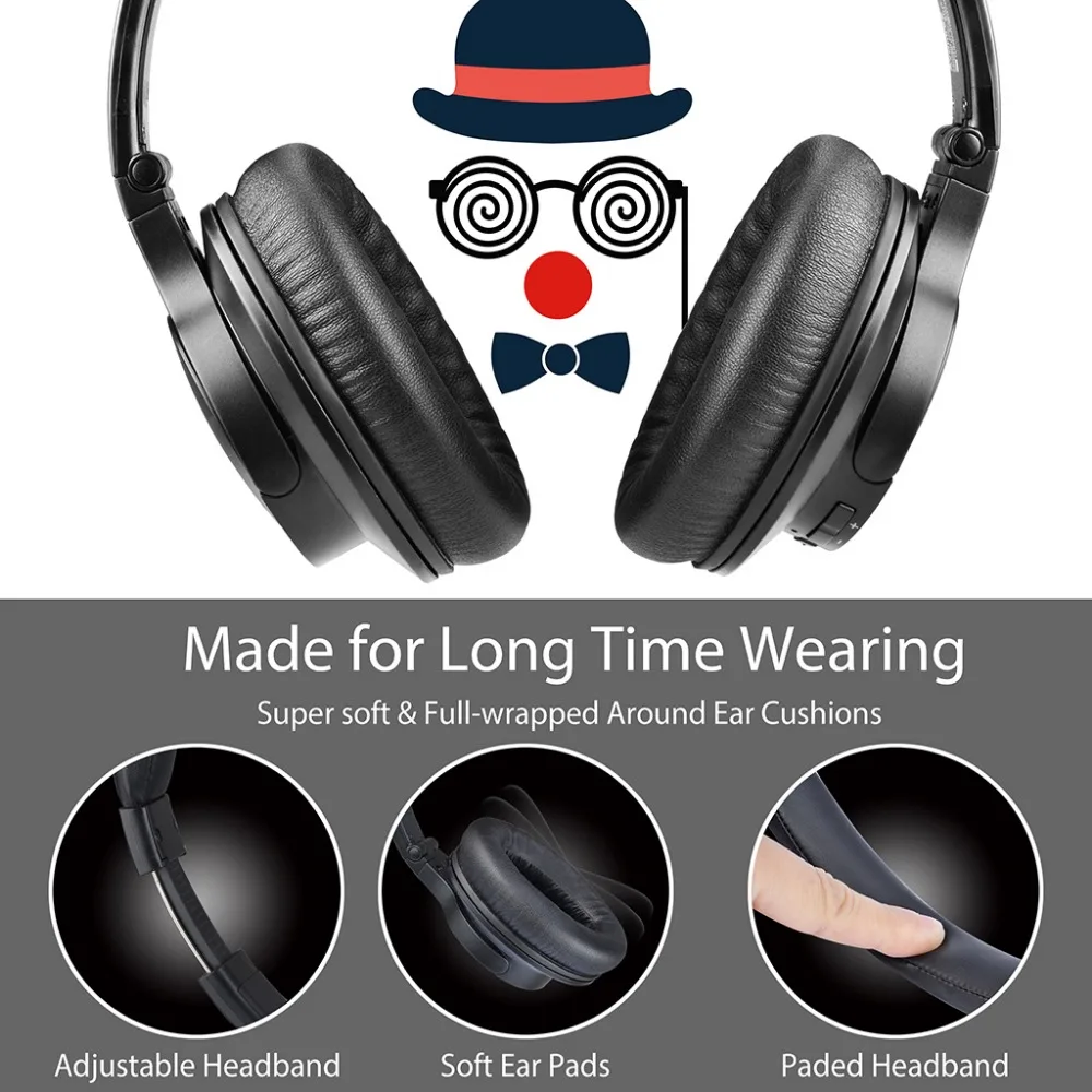 Наушники Avantree Super Light Bluetooth с микрофоном беспроводные/проводные стерео Hi Fi