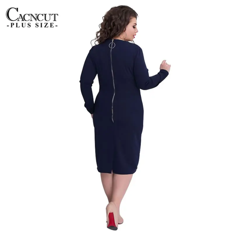 Однотонные платья больших размеров 5XL 6XL женское офисное платье большого размера