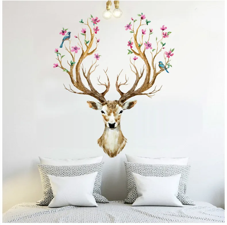 Sika стикер на стену в виде оленя краска Стиль Настенный Декор постер искусство