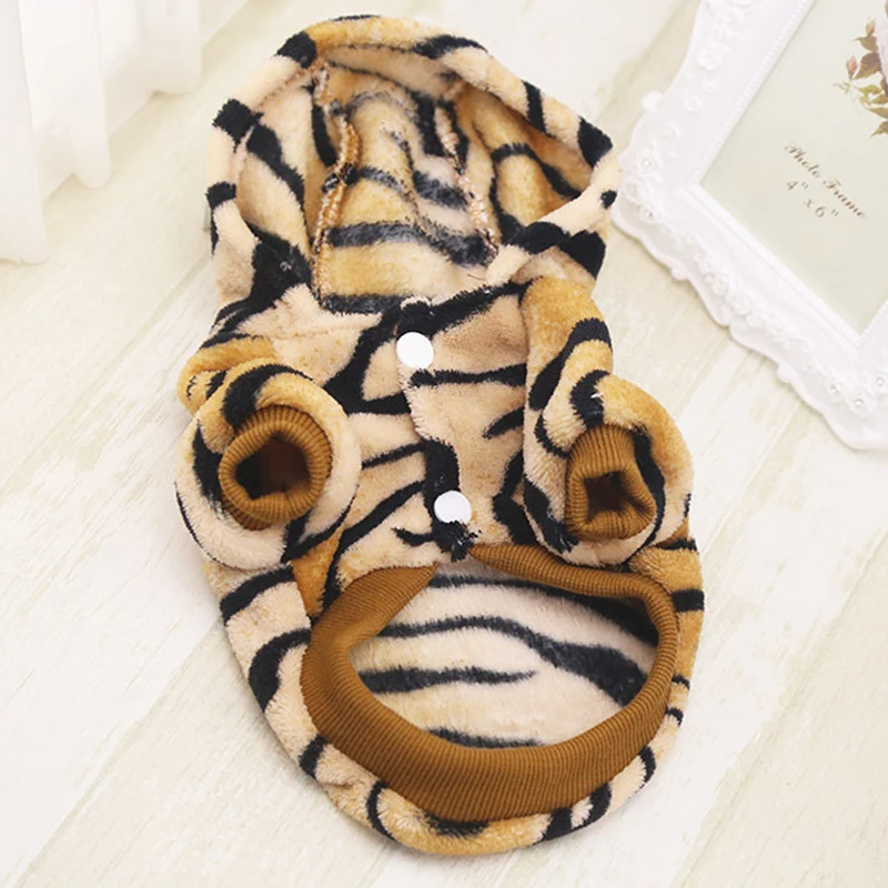 Одежда для собак Новинка сезон осень зима толстовки с тигром Теплая Флисовая