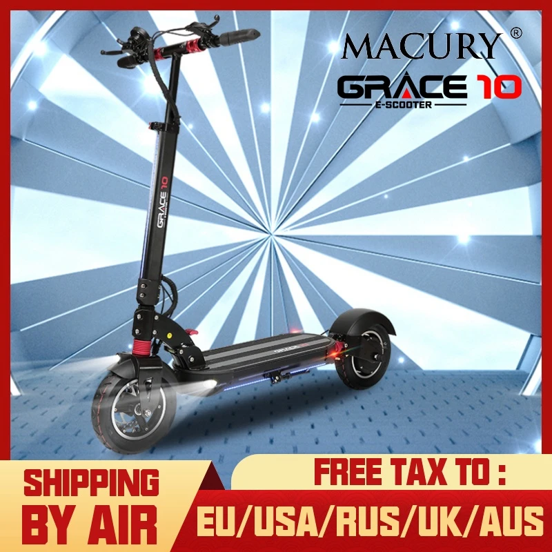 Macury GRACE10 электрический скутер GRACE 10 скейтборд Ховерборд 2 колеса 10 дюймов 52V1000W для взрослых Zero 10 мини складной ZERO10