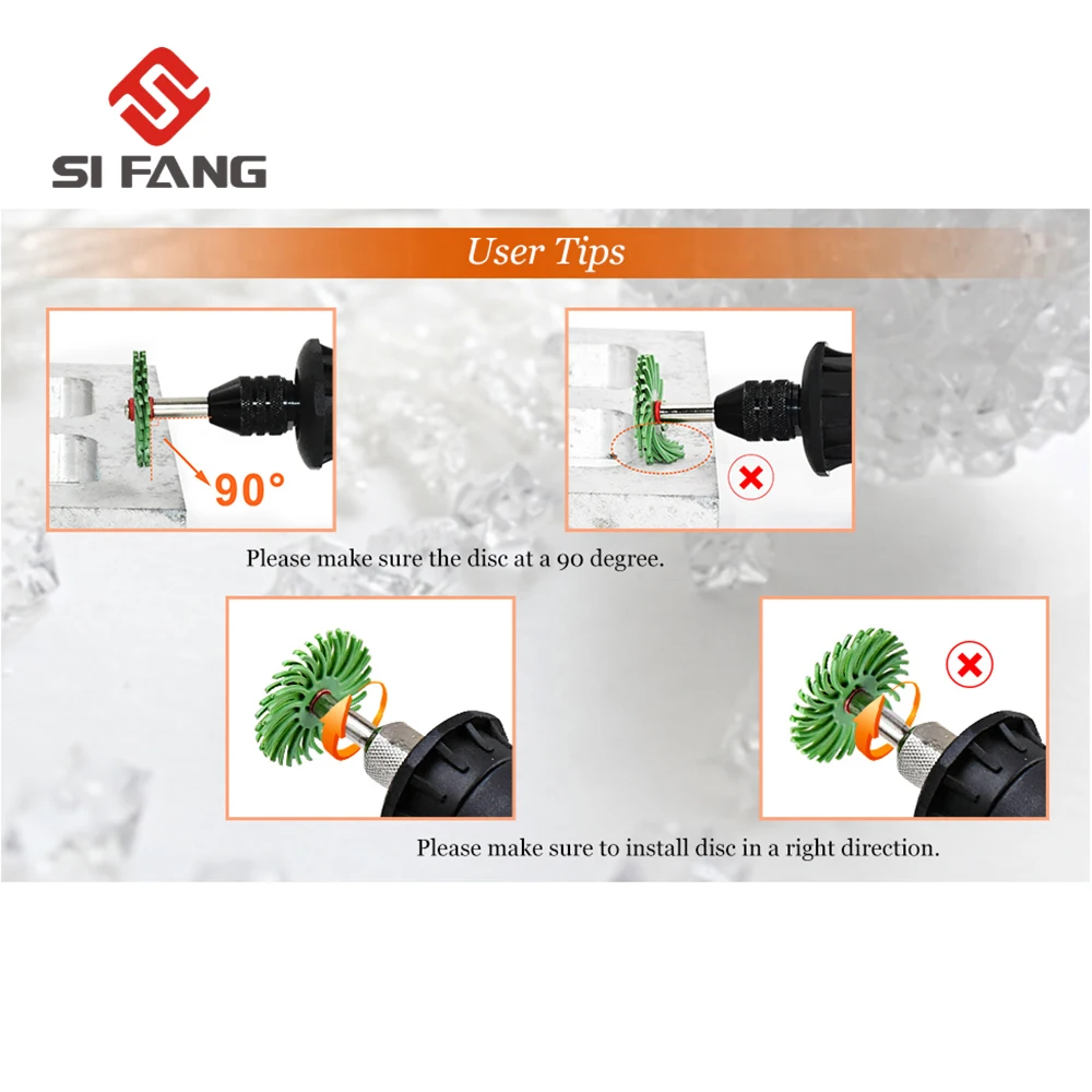 Набор абразивных щеточных дисков Радиальная щетка 10шт 25мм 1дюйм 120-2500зернотности для полировки ювелирных изделий из металла на ротационном инструменте.