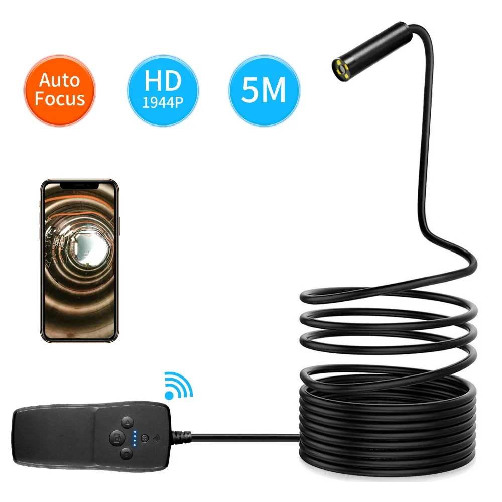 Автоматическое фокусное супер HD 5MP 1944P беспроводная wifi эндоскоп камера usb Камера