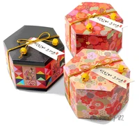 50100pcs valentines day cherry blossom sakura hexagon chocolate candy box gift cake box baking decoration
