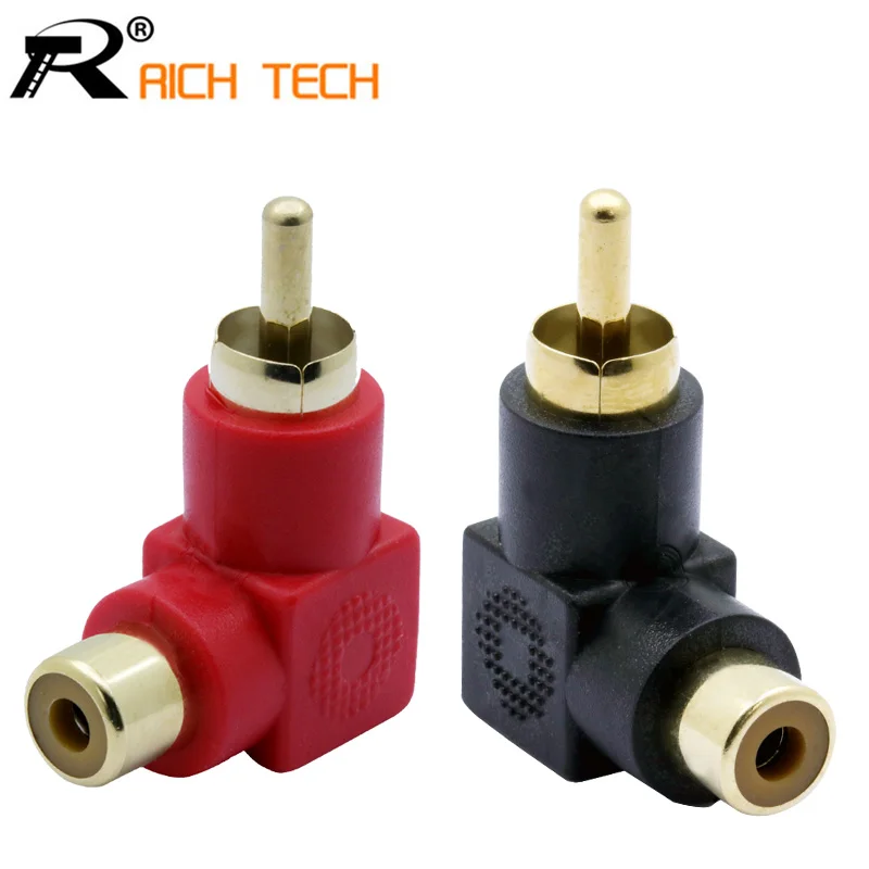 10 шт./лот черный + красный промышленный 90 градусов RCA прямоугольный Разъем