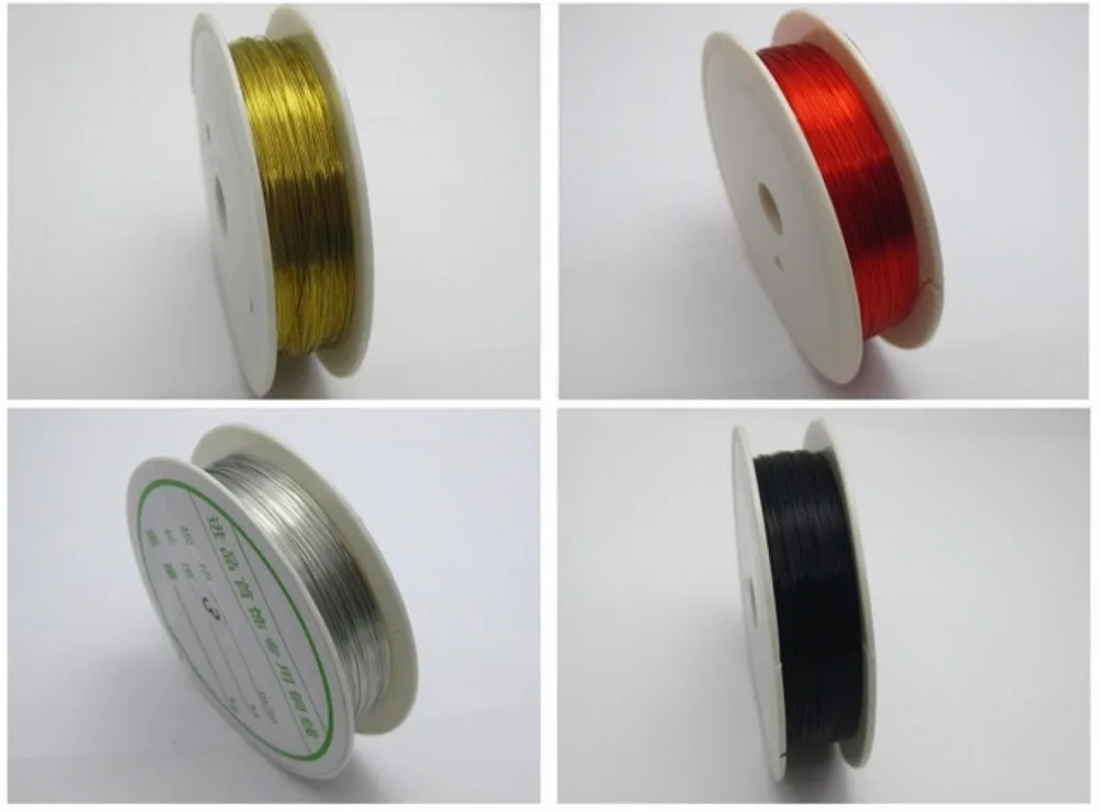 

4 Rolls Mixed Colour Copper Beading Jewelry Wire 0.3mm