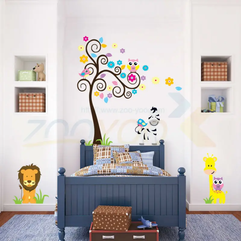 

monkey elephant lion zooyoo animals wall stickers for kids room 5091. decorative adesivo de parede removable pvc wall decals 3.5