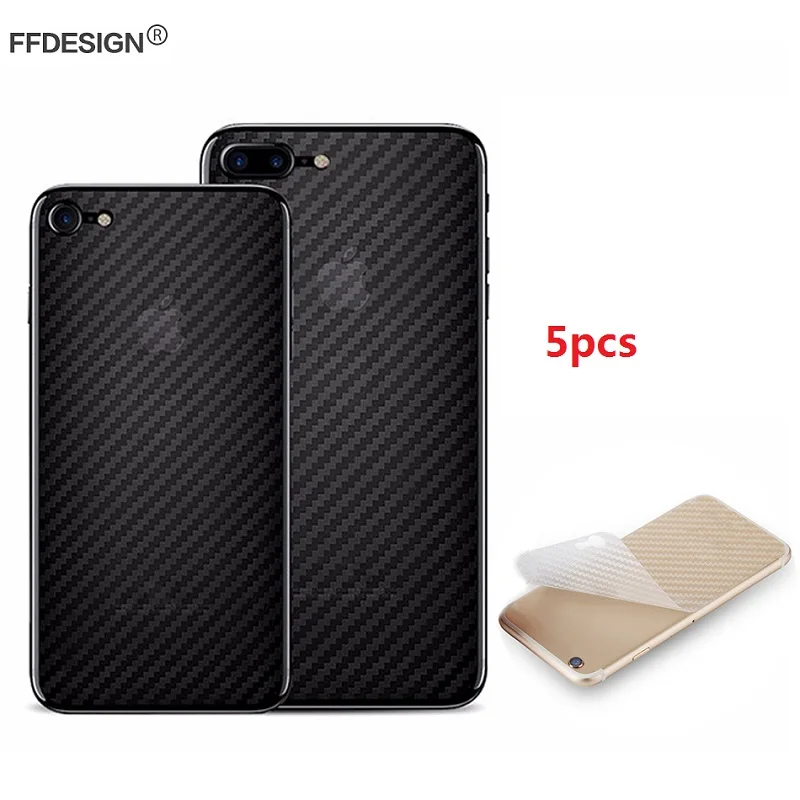 5x 3D Защитная пленка для задней панели из углеродного волокна iPhone X 6 6s 7 8 Plus (не