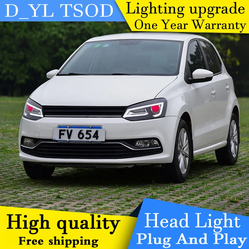 D_YL автомобильный Стайлинг для VW Polo фары 2011-2016 A5 стиль светодиодный ные DRL линзы