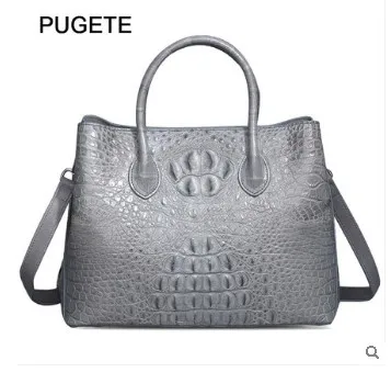 Pugete, тайская, настоящая, Крокодиловая Кожа, женская сумка, сумочка, дорогая, большая, кожаная, женская сумка для банкета, новая, роскошная сумка - Цвет: A7