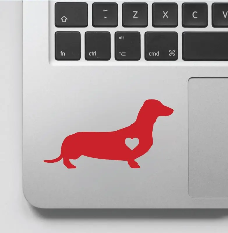 Такса с любящее сердце Decal стикер таксой для портативных компьютеров Семья дом