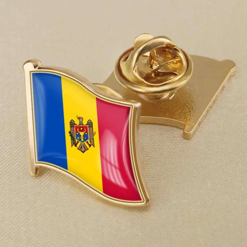 Молдавия один флаг нагрудные булавки - Окраска металла: Moldova-S