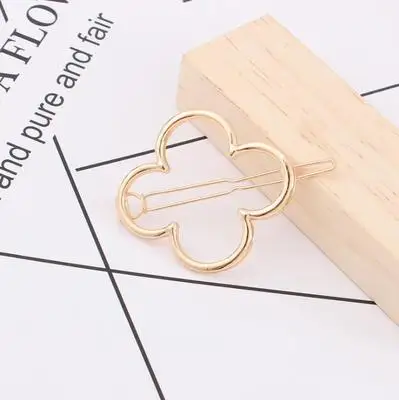 Gold Flower Новые металлические заколки для волос для женщин и девочек, позолоченные/посеребренные аксессуары для волос, модные шпильки со звездой и луной, Круглый держатель, заколки для волос - Цвет: Gold Flower