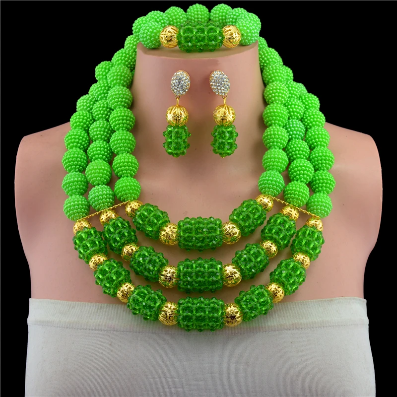 2017 хит белый Африканский комплект ювелирных изделий нигерийские Свадебные бусы