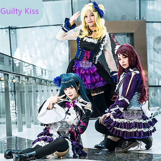 Lovelive GK Косплей Mari Riko Youshiko Костюм Guilty набор поцелуй платье|Игровые костюмы| |