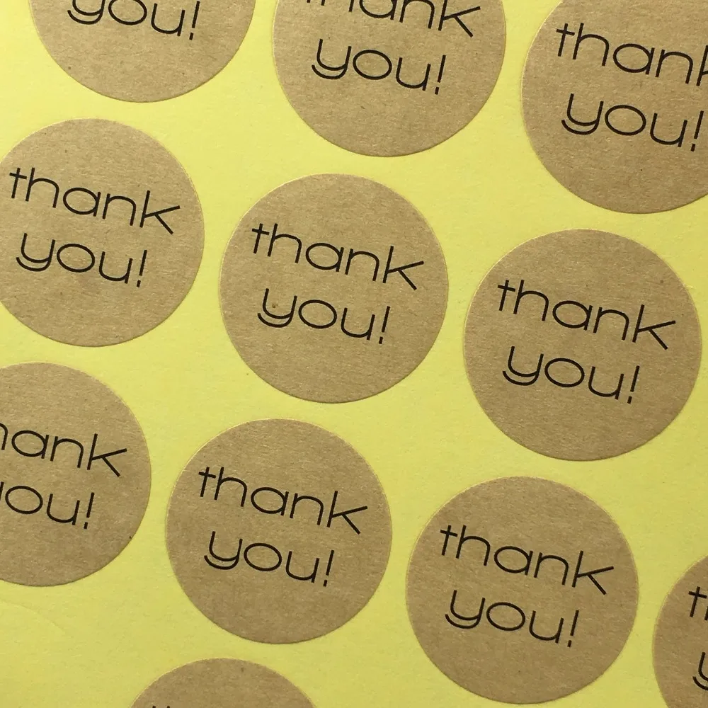 Самоклеящиеся Стикеры Thank You стикеры из крафт бумаги диаметром 3 см для рукоделия