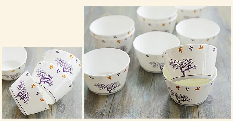 8 шт. комплект реального костяного фарфора сервизы Творческий дерево дизайн