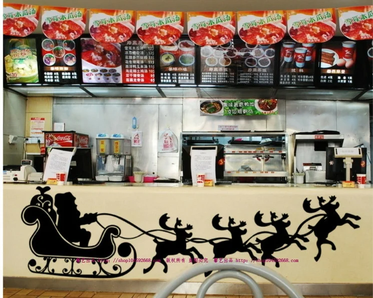 

Santa wall stickers glass stickers Christmas decorations layout window stickers