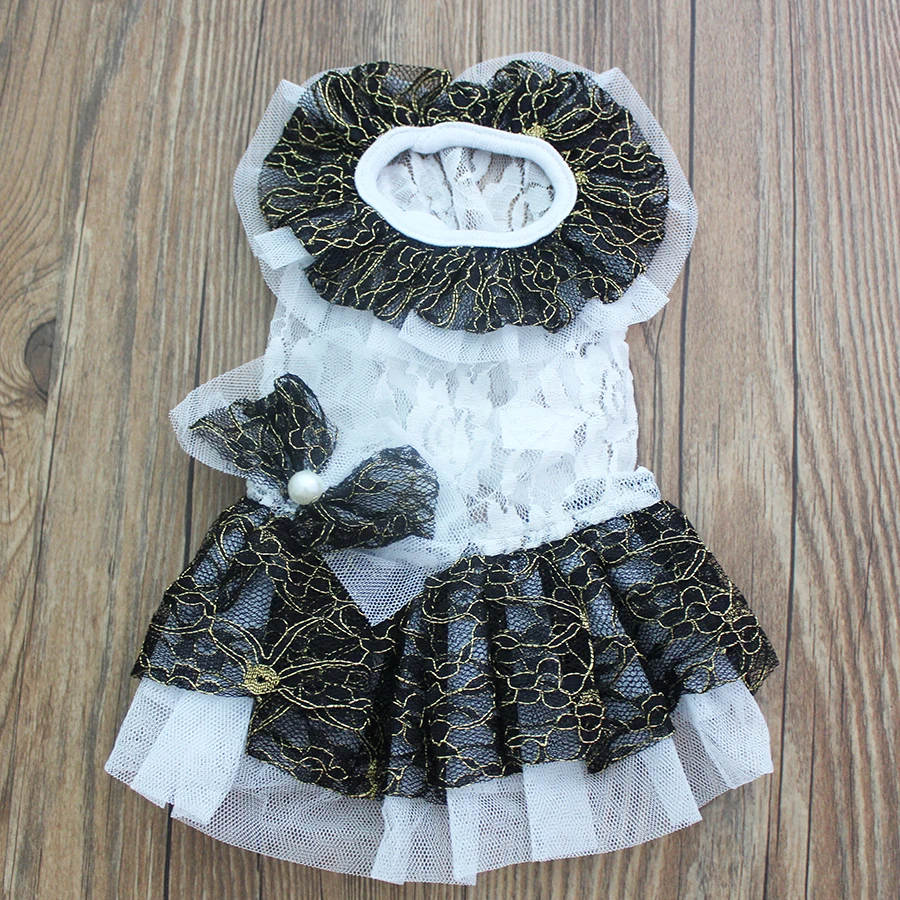 Собака кошка принцесса платье юбка пачка кружево и цветы для щенка летняя одежда