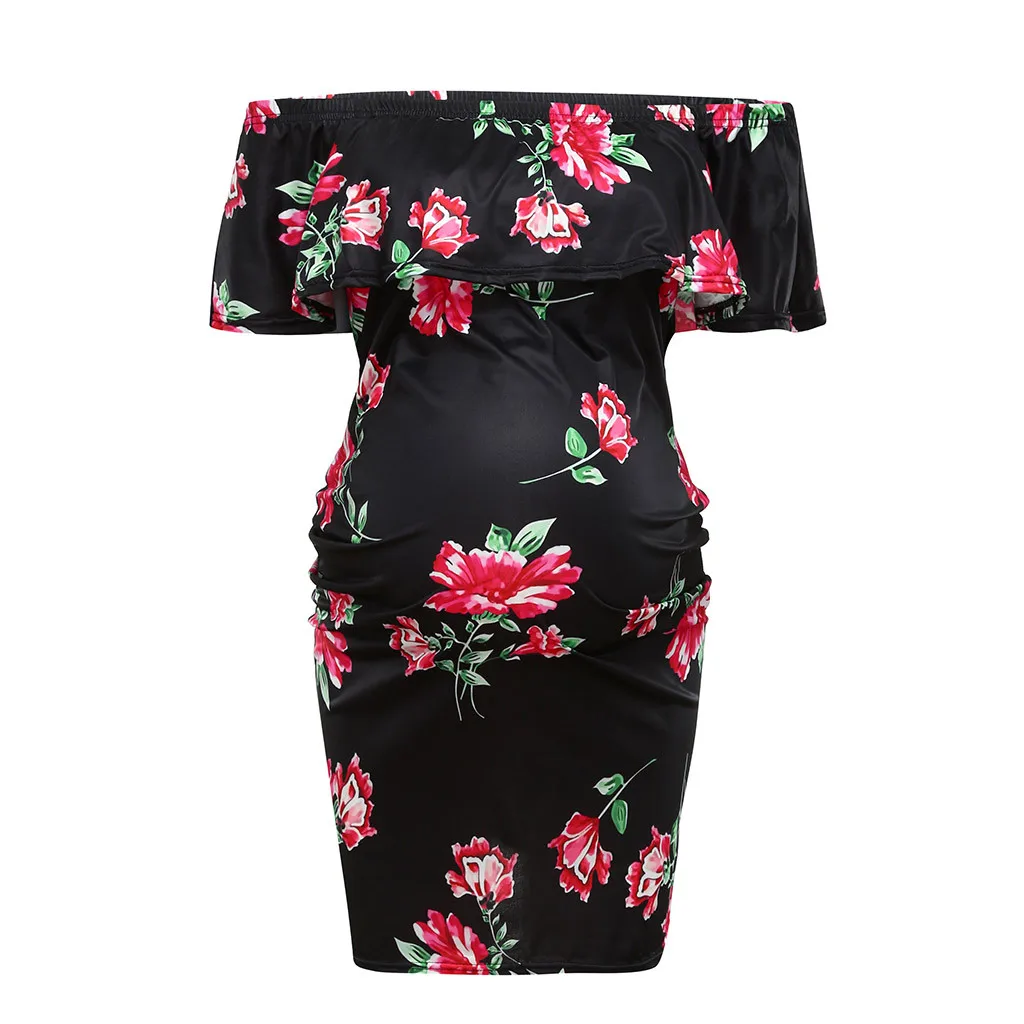 Женское летнее платье для беременных с открытыми плечами Элегантное