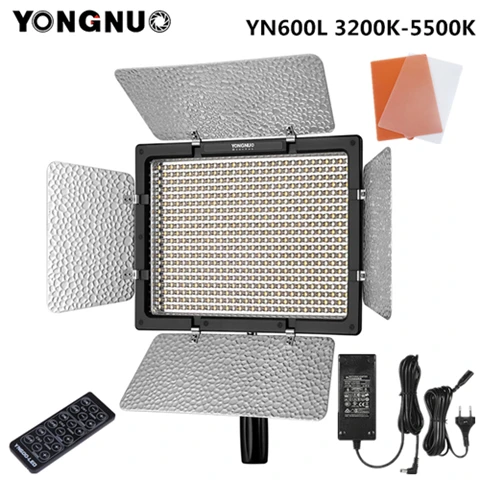 Светодиодный светильник Yongnuo YN600L YN600 L 3200 K-5500 K с адаптером переменного тока, поддержка пульта дистанционного управления с помощью приложения для интервью - Цвет: YN600L
