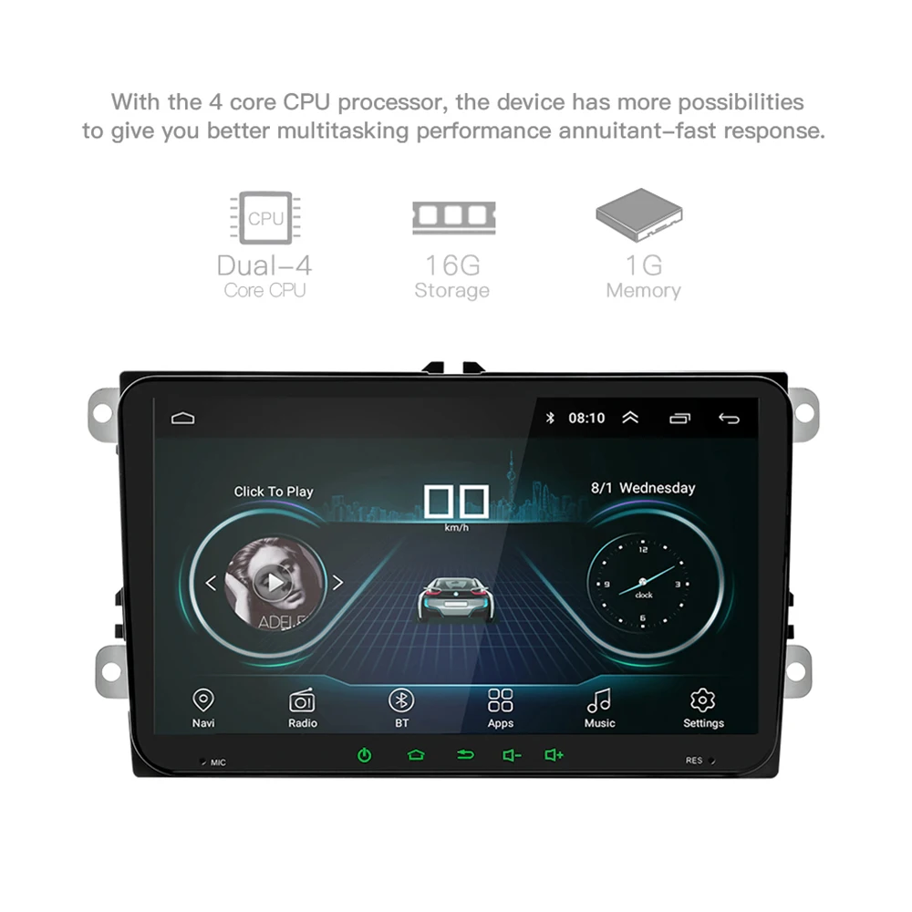 9 дюймов Android 9,1 автомобильный Радио Gps Мультимедиа для VW/Volkswagen/Golf/Polo/Passat/b7/b6/SEAT/leon/Skoda w/Canbus 45