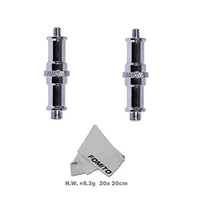 

Fomito 2 x 1 4 to 3 8 All-Metal Convert Screw Adapter for Flash Holder/ Studio Light Stand (Silver)