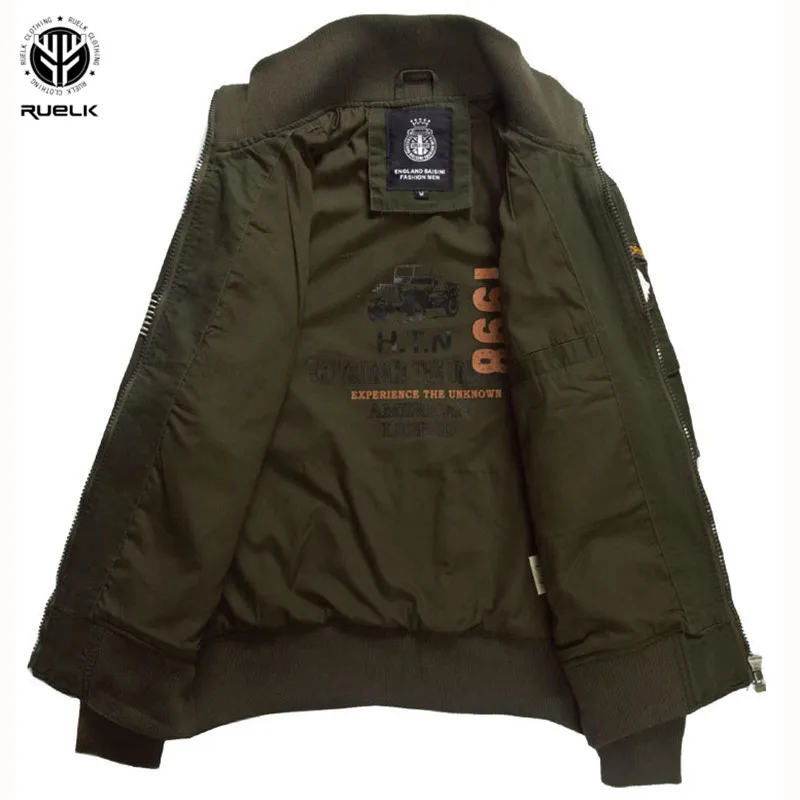 RUELK Trend New Arrival Brand Jacket Men Autumn Fashion Hot Sale High Quality Military Style Mens Jackets And Coats Plus Size | Мужская