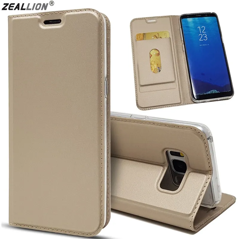 Zeallion для самсунга Galaxy S7 S8 S9 Plus A5 A6 A7 A8 2018 Note 8 тонкий кожаный чехол-подставка с