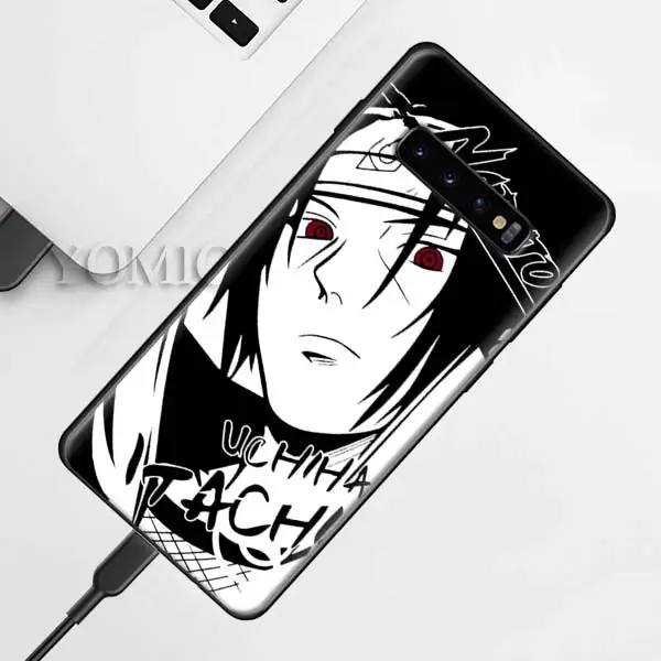 D-005 С героями аниме «Наруто» цельнокроеное черное мягкий чехол для samsung Galaxy S10 5G S9 S8 Plus+ S10e S7 A50 A70 Note 9 8 силиконовый чехол с бантом - Цвет: D-005