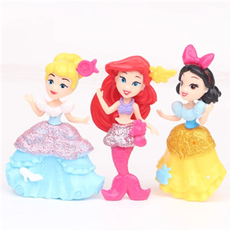 Новейшие игрушки Disney 12 шт./компл. 6 см принцесса белоснежка Belle русалка пвх фигурки