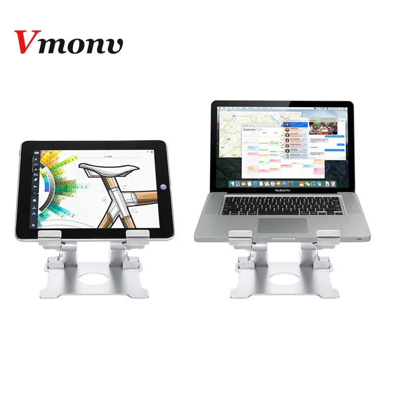 Vmonv 7-13 дюймовая алюминиевая подставка-держатель для планшета для iPad Гибкая Регулируемая Складная подставка для ноутбука для Macbook Air pro 13 ноут... от AliExpress RU&CIS NEW