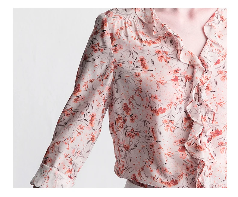 Женская рубашка Весна 100% шелковая блузка женские блузки 2021 винтажная Корейская