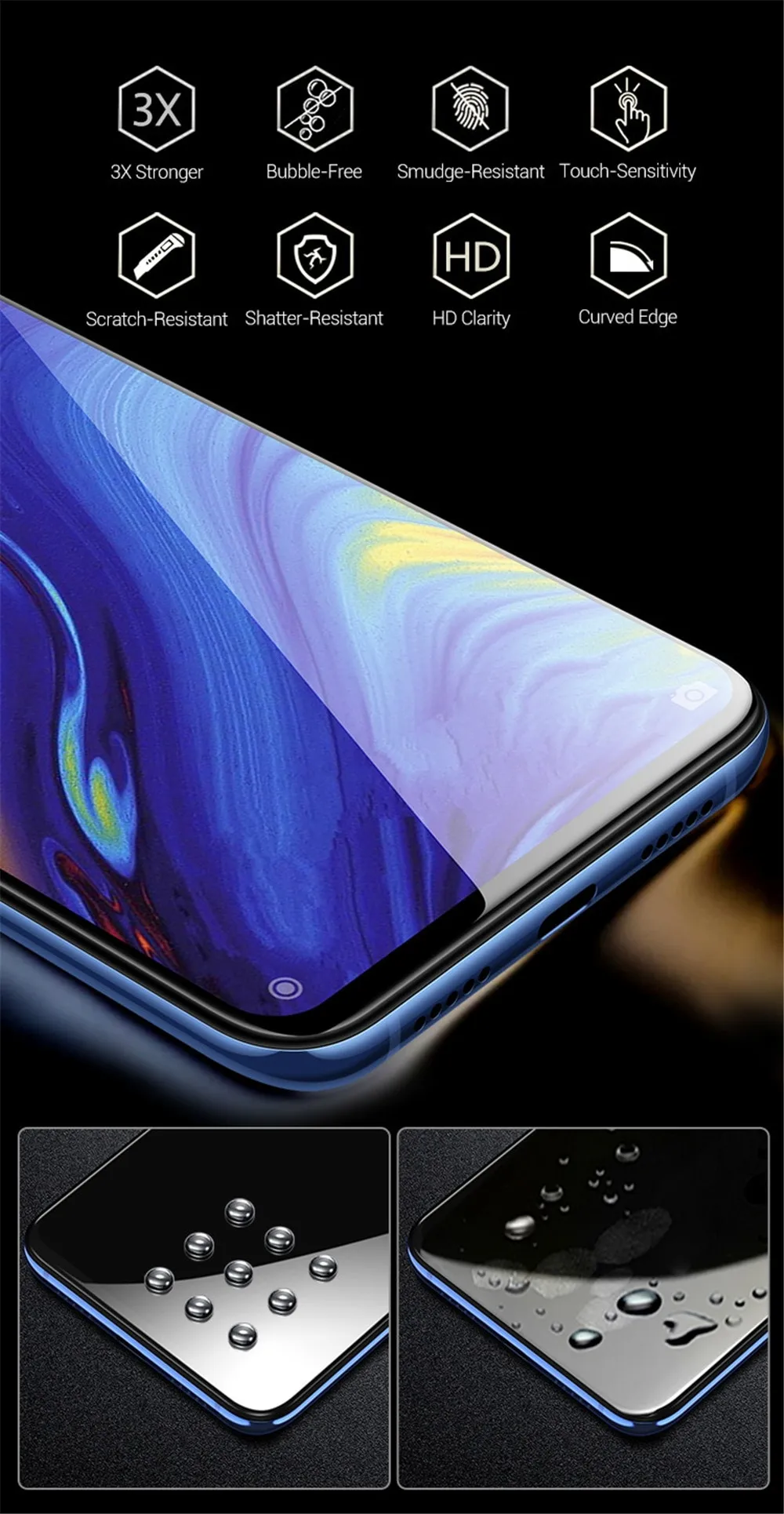 Для Xiaomi mi x 3 закаленное стекло MOFi для Xiaomi mi Mix 2 пленка стекло mi x 2S полное покрытие протектор экрана черный 2 шт